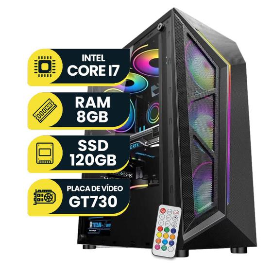 Imagem de PC Gamer Intel Core i7 3770, 8GB RAM, SSD 120GB, Placa de Video GT730 2GB, Windows 10