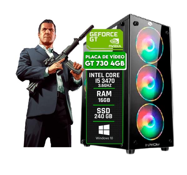 Imagem de PC Gamer Intel i5 3.6GHz Placa de Vídeo GeForce 4GB Ram 16GB  SSD 240GB Kit Gamer Completo