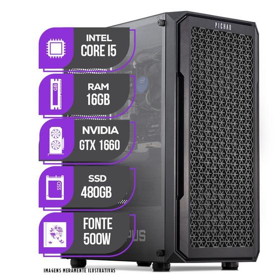 Imagem de PC Gamer Mancer, Intel i5 8º Geração, GTX 1660 SUPER 6GB, 16GB DDR4, SSD 480GB, 500W 80 Plus