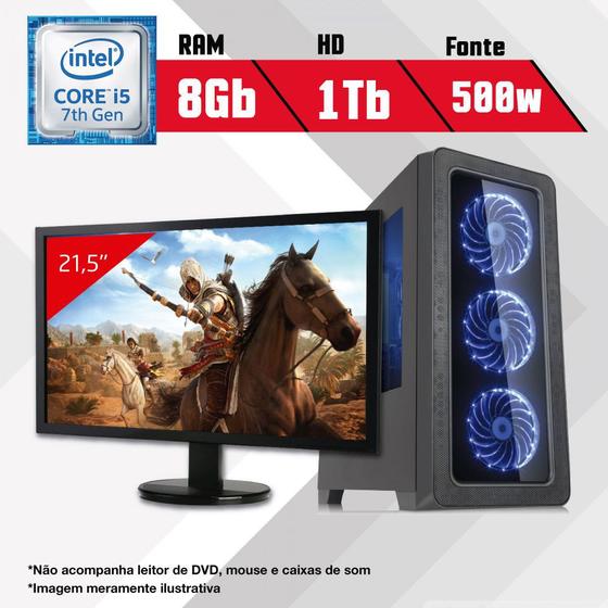 Imagem de PC Gamer + Monitor 21,5'' Intel Core i5 7ª Geração 8GB HD 1TB CertoX BRAVE 5002