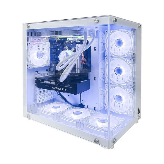 Imagem de Pc Gamer Ryzen 5 5500, 16Gb 3200Mhz, (Rtx 4060 8Gb), B550M, Ssd 480Gb M.2, 600W 80 Plus, Water Cooler White 240Mm - Nli88049