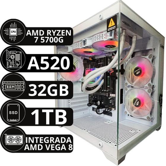 Pc Gamer Ryzen 7 5700g 32gb Ddr4 Ssd 1tb Aquario - Option Soluções Imagem de Pc Gamer Ryzen 7 5700g 32gb Ddr4 Ssd 1tb Aquario