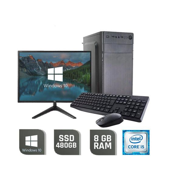 Imagem de PC Home Office Intel Core i5 3.60GHz / Memória 8Gb DDR3 / SSD 480Gb / Monitor HDMI / Combo Teclado e Mouse
