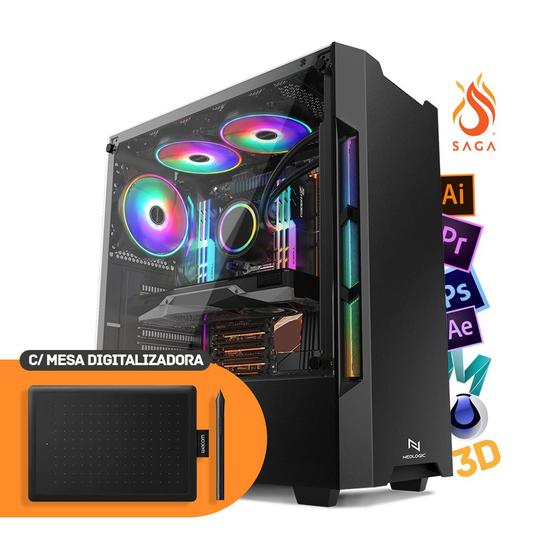 Imagem de Pc neologic by saga 3d nli83355 intel i5 10400f 16gb (gtx 1660 super 6gb) 1tb 500w 80 plus + ssd 240gb + mesa digitalizadora wacom