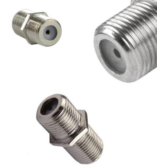 Imagem de Pct 04 Conector F Emenda Fêmea P/ Cabo Coaxial RG