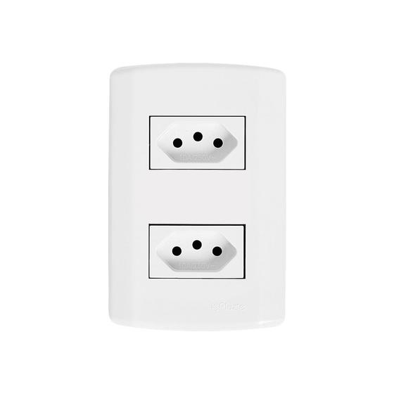 Imagem de Pct 04 Conjunto Modular de Embutir 4x2 2 Tomada 10a Dupla