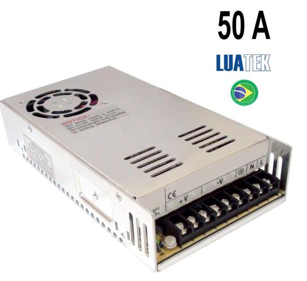 Imagem de Pct 05 Fonte 12v x 50a Alimentação Para Fita Led Som Cftv Câmera Potência Real Luatek