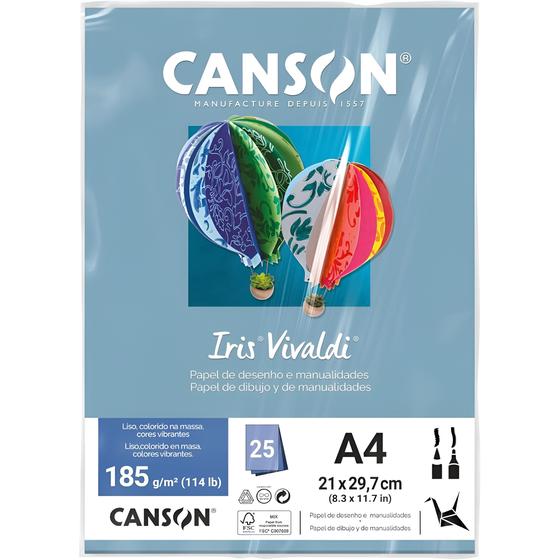 Imagem de Pct Papel Iris Vivaldi 25fls A4 185gr Canson Escolha a Cor