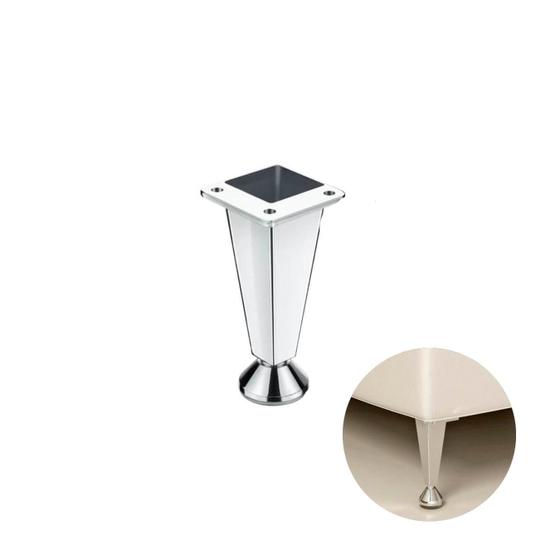 Imagem de Pé Cônico de Aço Cromado de 8 Cm Com Regulagem Para Armários Archi