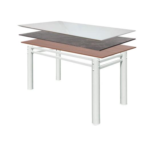 Pé De Mesa Tampos Vidro Madeira Pedra Tubular Retangular Aço Preta ...