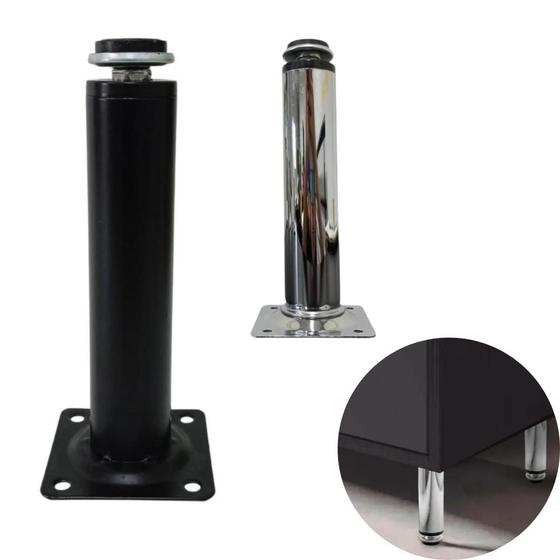Pé de Metal 15cm P/ Armários Móveis Redondo C/ Regulagem Renna Pés para Móveis Magazine Luiza