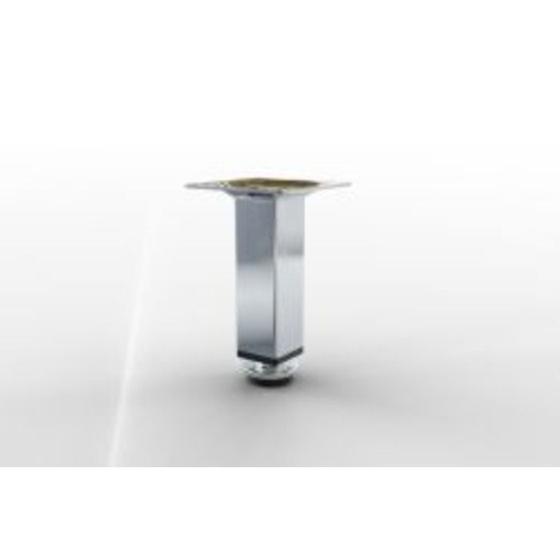 Imagem de Pé para móveis quadrado com regulagem aço cromado metalnox