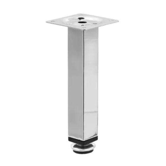 Imagem de Pé Quadrado Cromado 15cm com Regulagem