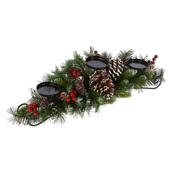 Imagem de Peça Central de Natal Artificial National Tree 30cm - Com Castiçais