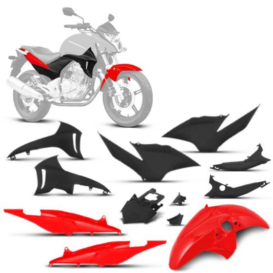 Imagem de Peças de Moto Kit Carenagem Plásticos Completo Pro Tork Cb 300 2009 2010 2011 2012