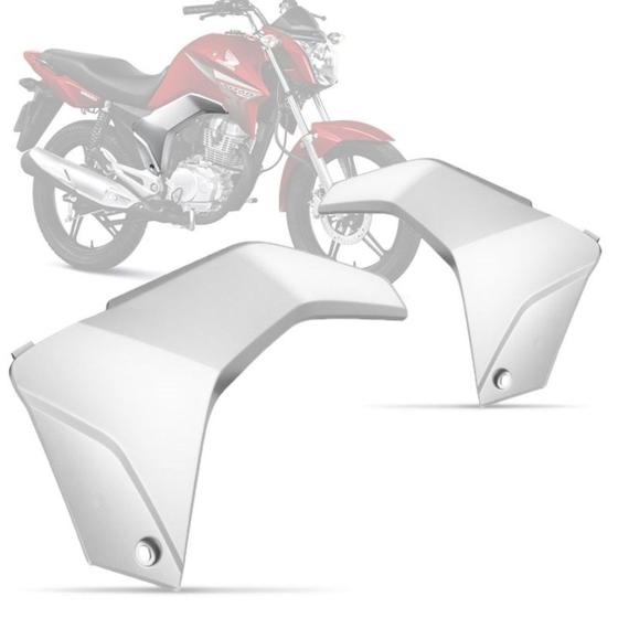 Imagem de Peças de Moto Par Carenagem Tampa Lateral Cromo Forte Titan 150 2014 - 2015 Modelo Original