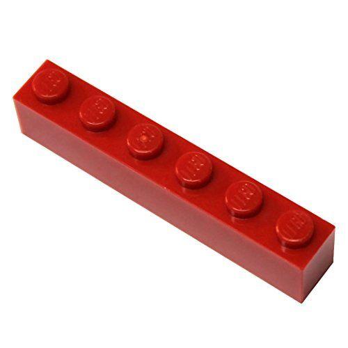 Imagem de Peças LEGO: Tijolo Vermelho (Vermelho Brilhante) 1x6 x50