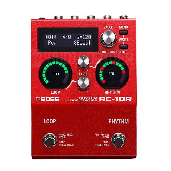 Imagem de Pedal Boss Loop Station Rhythm para Guitarra RC-10R Vermelho Pedal Digital