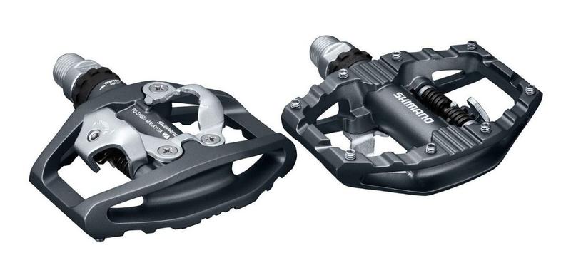 Imagem de Pedal clip shimano pd-eh500 c/ plataforma c/ taco sh56 - dupla face - gravel / mtb / urbano