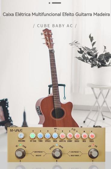 Pedal De Efeito M-vave Cube-baby Ac Creme Acústica Violão Menor preço em Pedal De Efeito M-vave Cube-baby Ac Creme Acústica Violão