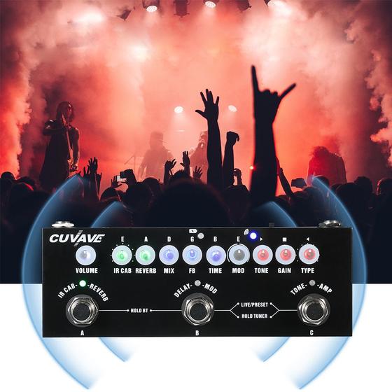 Pedal de Efeito Para Guitarra Elétrica Portátil Cuvave Chorus, Phase Shift, Delay, Reverb e IR Menor preço em Pedal de Efeito Para Guitarra Elétrica Portátil Cuvave Chorus, Phase Shift, Delay, Reverb e IR