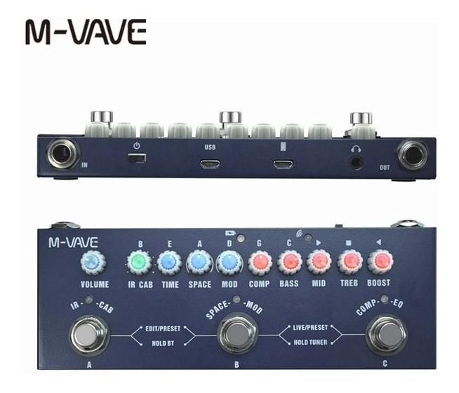 Pedal De Efeitos Contra Baixo Portátil Multi Efeitos Simulação IR M-Vave Recarregável Azul Menor preço em Pedal De Efeitos Contra Baixo Portátil Multi Efeitos Simulação IR M-Vave Recarregável Azul