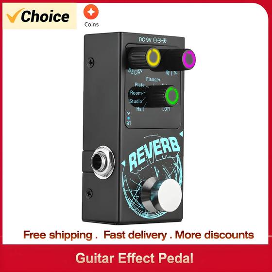 Imagem de Pedal De Reverb Digital De 9 Efeitos Para Guitarra Com Acompanhamento Sem Fio, Acessórios De Mixagem