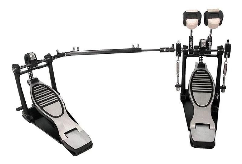 Pedal Duplo Bateria Bumbo Mellody P6a Estabilizado 3 Faces Pedal para Instrumentos de Corda