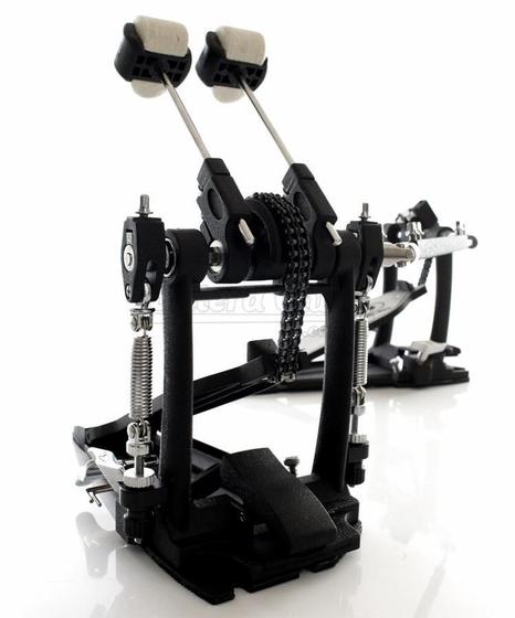 Imagem de Pedal Duplo D-One DP20 Double Chain Drive com Corrente Dupla e Batedor 4 Faces