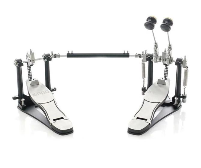 Imagem de Pedal Duplo X-Pro Action PD DBL ACT Preto P/ Bumbo Bateria