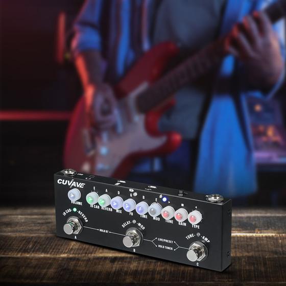 Pedale Multi Effetto Per Chitarra LEKATO - 9 Ampli, Delay, Reverb, Bluetooth 5.0, Ricaricabile - Foto 5