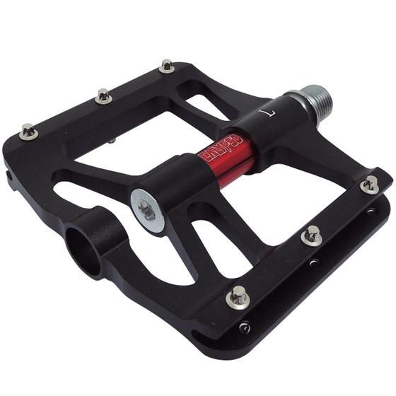 Imagem de Pedal Plataforma Calypso Hermes Alumínio 9/16 Preto/vermelho