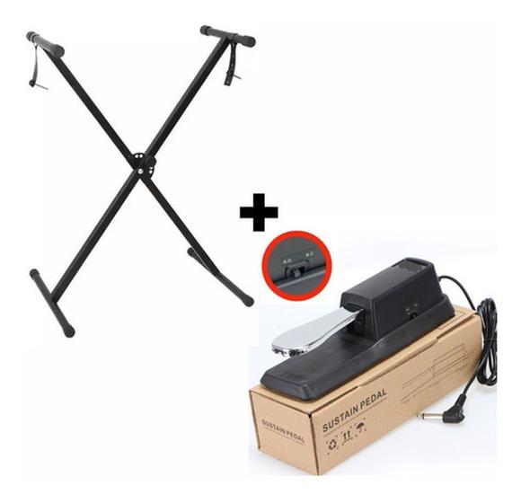 Pedal Sustain Teclado + Suporte Teclado Musical Yamaha Casio Bertô Pedal para Instrumentos