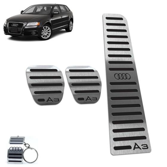 Imagem de Pedaleira audi a3 manual 2007 até 2013 aço inox preto