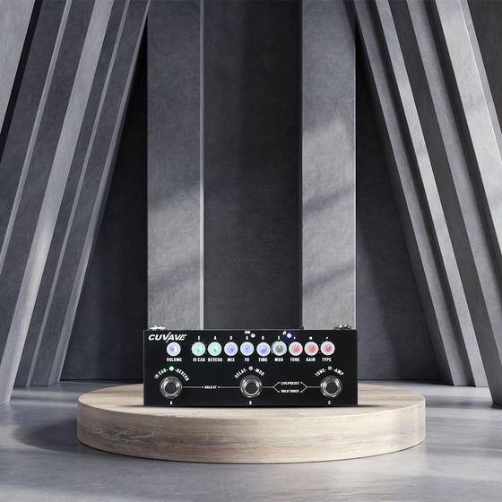 Pedaleira De Guitarra Elétrica Pedal de Efeito Portátil Cuvave Chorus, Phase Shift, Delay, Reverb e IR Menor preço em Pedaleira De Guitarra Elétrica Pedal de Efeito Portátil Cuvave Chorus, Phase Shift, Delay, Reverb e IR