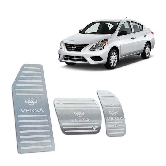 Pedaleira + Descanso Nissan Versa 2015/2020 Automático Prata Menor preço em Pedaleira + Descanso Nissan Versa 2015/2020 Automático Prata