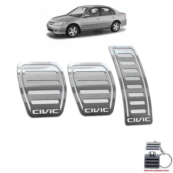 Pedaleira honda civic 2000 até 2005 aço inox manual Menor preço em Pedaleira honda civic 2000 até 2005 aço inox manual
