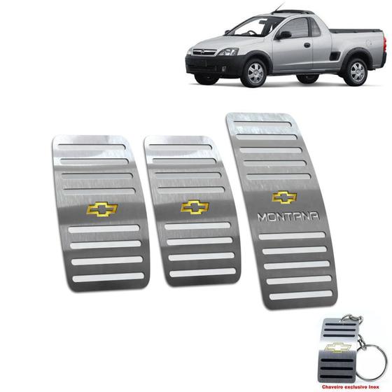 Pedaleira manual chevrolet montana 2003 até 2010 aço inox Menor preço em Pedaleira manual chevrolet montana 2003 até 2010 aço inox