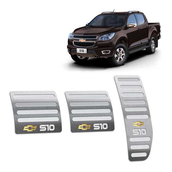 Pedaleira Manual Chevrolet S10 2012 / 2016 Em Aço Inox Prata Menor preço em Pedaleira Manual Chevrolet S10 2012 / 2016 Em Aço Inox Prata