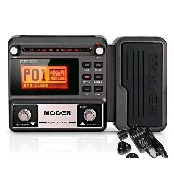 Imagem de Pedaleira Multi Efeitos Mooer GE100 Bivolt Para Guitarra Com Looper