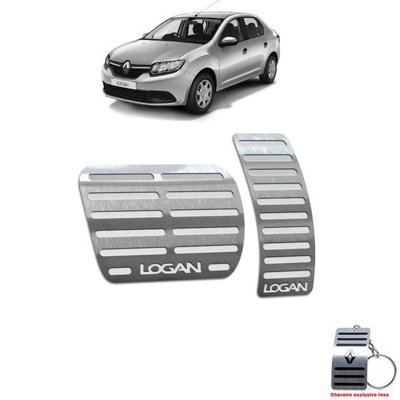 Imagem de Pedaleira renault logan automatico 2014 até 2019 aço inox