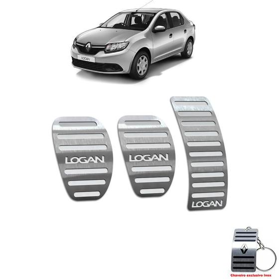 Pedaleira renault logan manual 2014 até 2019 aço inox Menor preço em Pedaleira renault logan manual 2014 até 2019 aço inox