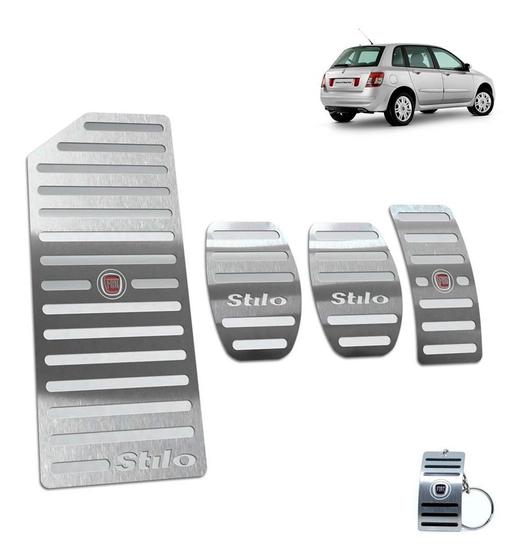 Imagem de Pedaleiras + Descanso Fiat Stilo 2003 A 2011 Manual Prata