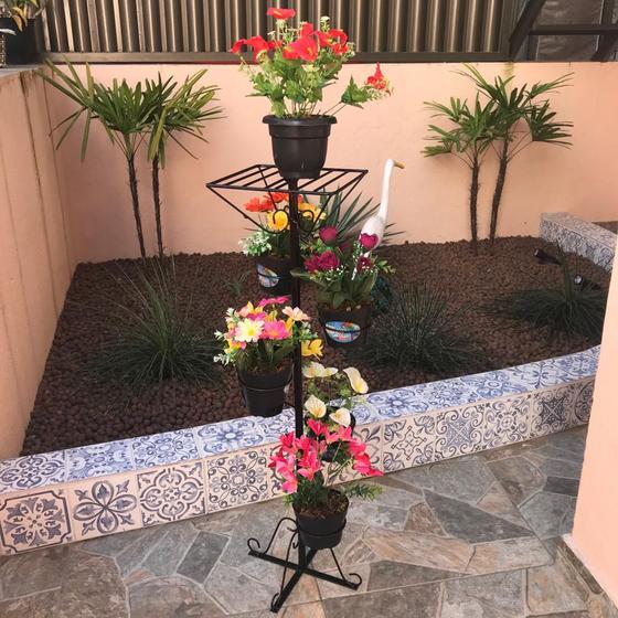 Pedestal Floreiro Prateleira de Ferro Menor preço em Pedestal Floreiro Prateleira de Ferro