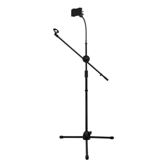 Imagem de Pedestal microfone girafa smart c/ suporte smartfone sm-030b