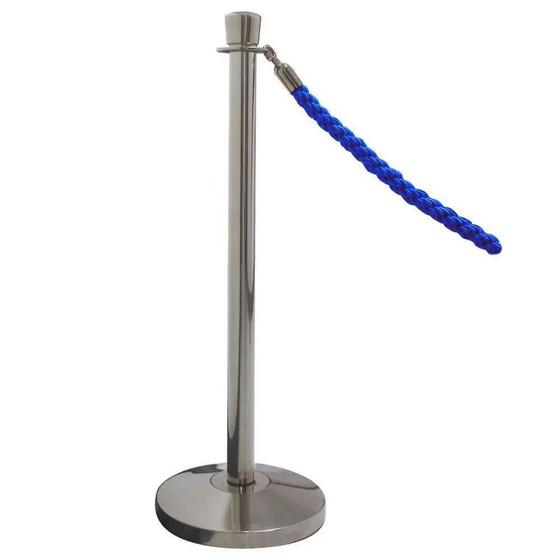 Imagem de Pedestal Separador Organizador de Fluxo Cromado com Cordão AZUL