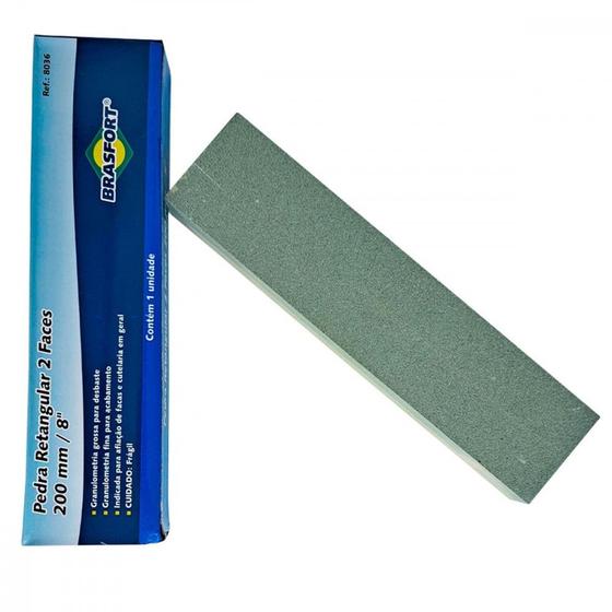 Imagem de Pedra Afiar Retangular Dupla Face Brasfort 8'' - 8036