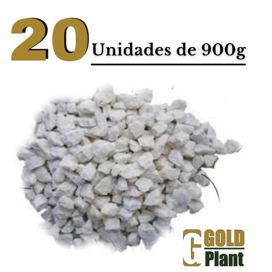 Imagem de Pedra branca artesanato decoração vaso terrário 18 kg - Gold Plant