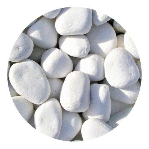 Imagem de Pedra Decorativa Branca Seixo Dolomita Nº3 Para Canteiro 10kg