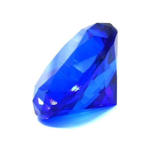 Imagem de Pedra Do Poder Diamante Peso De Papel Vidro Jóia Azul Escuro